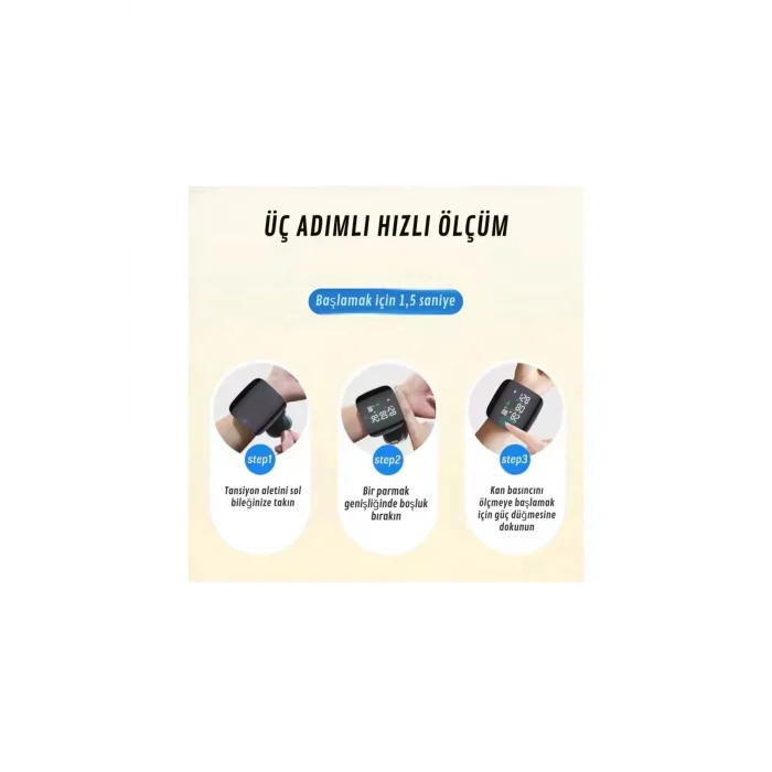 Renkli LCD Ekranlı Bilekten Tansiyon Aleti – Taşınabilir ve Kolay Kullanım Tansiyon Aleti
