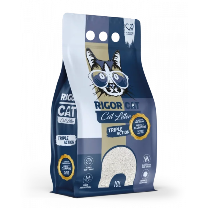 Rigor Aktif Karbonlu İnce Taneli Kedi Kumu 10 lt