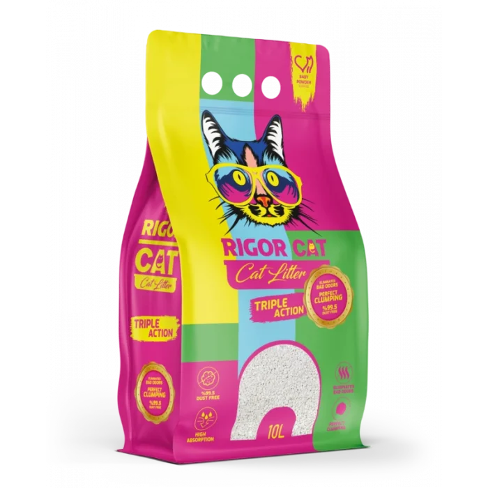 Rigor Bebek Pudralı İnce Taneli Kedi Kumu 10 lt