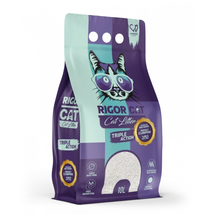 Rigor Lavanta Kokulu İnce Taneli Kedi Kumu 10 lt