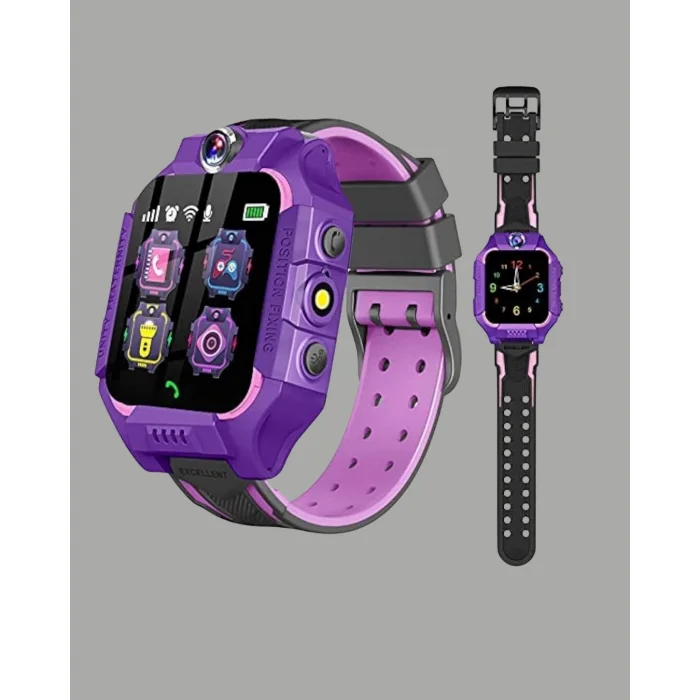 S10 Akıllı Çocuk Saati Mor Tasarım Adımsayar ve Alarm Fonksiyonlu