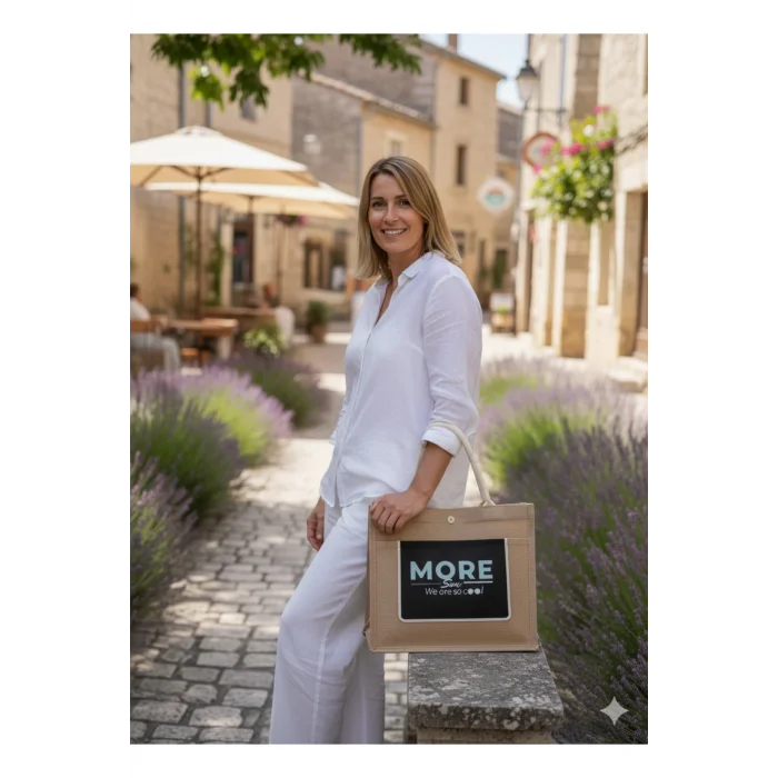 BUĞZ Sertifikalı Organik Jüt Keten plaj alışveriş taşıma çantası