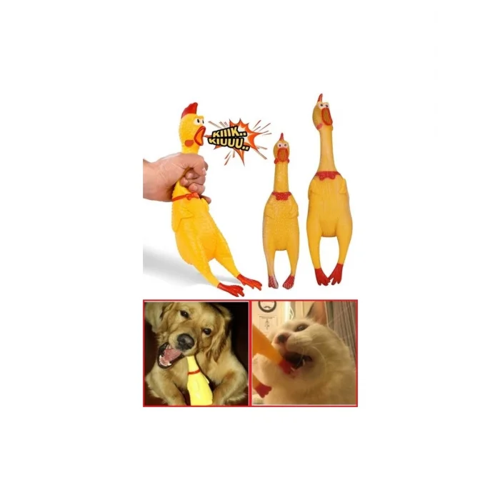 Sesli Horoz Eğlenceli Köpek ve Kediler İçin Sesli Öten Horoz Oyuncak 28 cm
