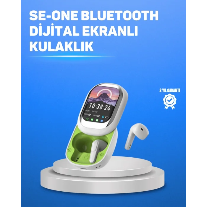 Şık Tasarımlı Siyah Beyaz Kablosuz Kulaklık Çoklu Dil Destekli