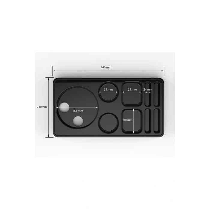 Sunum Tepsisi-otel TiPi Profesyönel İkram Tepsisi/ Çay-kahve-şeker/ Fincan Bölmeli 10 ADET BEYAZ