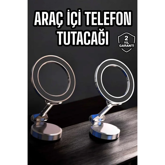 Telefon Tutucu Tüm Arabalara Uyumlu Araç İçi Katlanabilir Manyetik Tasarım