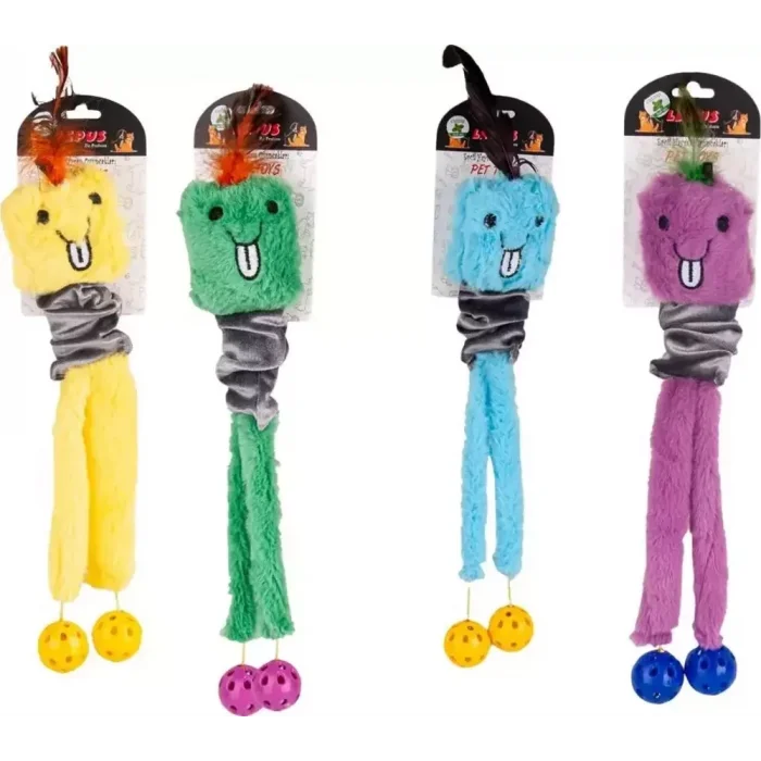 Uzayabilen Peluş Toplu Yaylı Kedi Köpek  Oyuncağı Çeşitli Renklerde 45 cm
