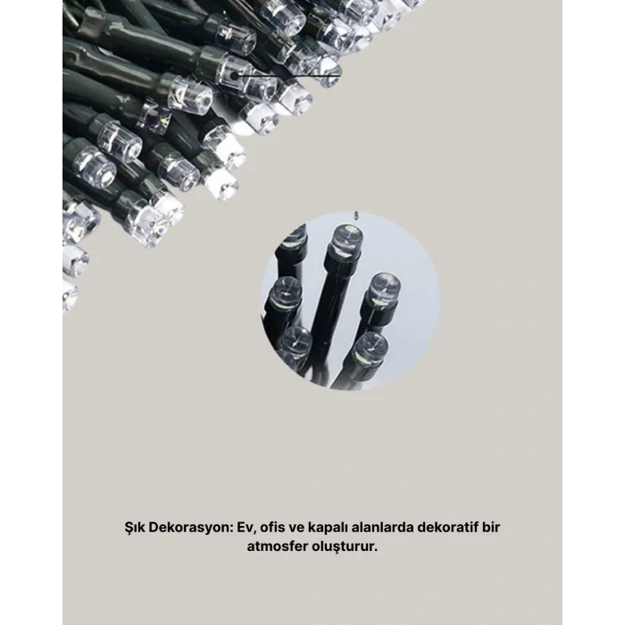 BUĞZ Uzun Ömürlü LED Teknolojili 10 Metre Şık Işıklı Süsleme Seti