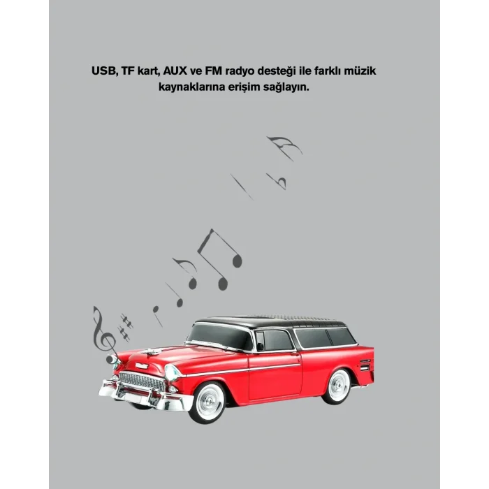 Vintage Tasarımlı LED Işıklı Bluetooth Hoparlör 10W