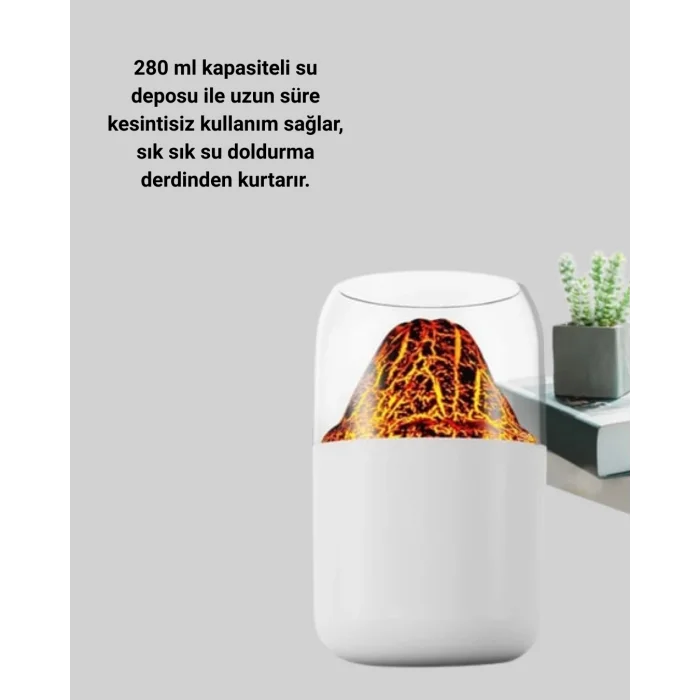 Volkanik Tasarımlı LED Işıklı Ultrasonik Nemlendirici