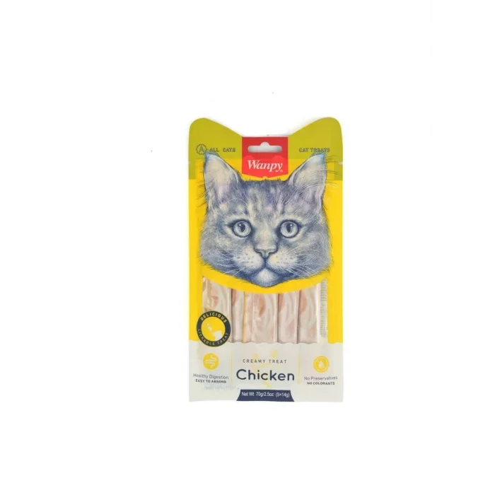 Wanpy Tavuk Etli Krema Likit Hüptürük Kedi Ödülü 5X14GR