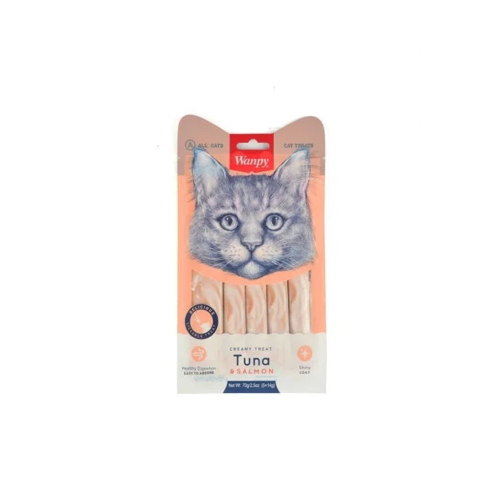 Wanpy Ton Balıklı Somonlu Krema Likit Kedi Ödülü 5X14GR