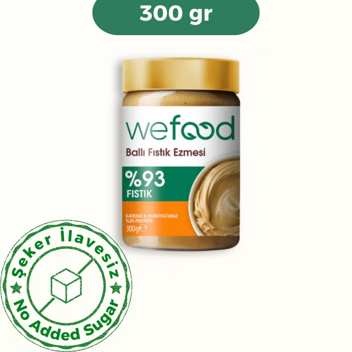 BUĞZ Wefood Ballı Fıstık Ezmesi Şekersiz (300 gr) ve Pirinç Patlağı Glutensiz (100 gr) 2li Set