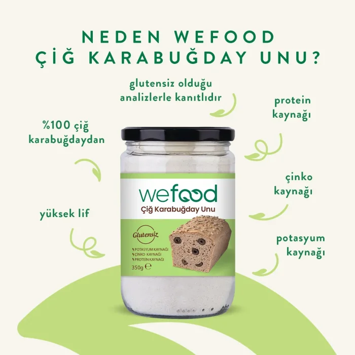 BUĞZ Wefood Çiğ Karabuğday Unu 2li Set Glutensiz 350 gr