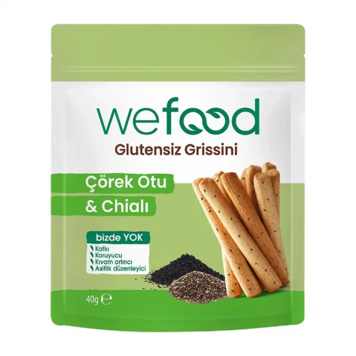 BUĞZ Wefood Glutensiz Grissini Çörek Otu & Chialı 40 Gr