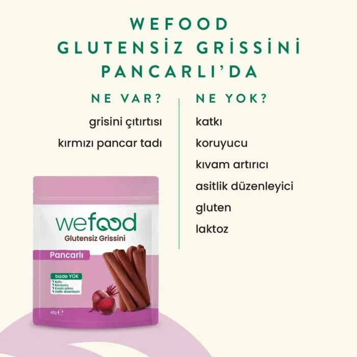 BUĞZ Wefood Glutensiz Grissini Pancarlı 40 Gr