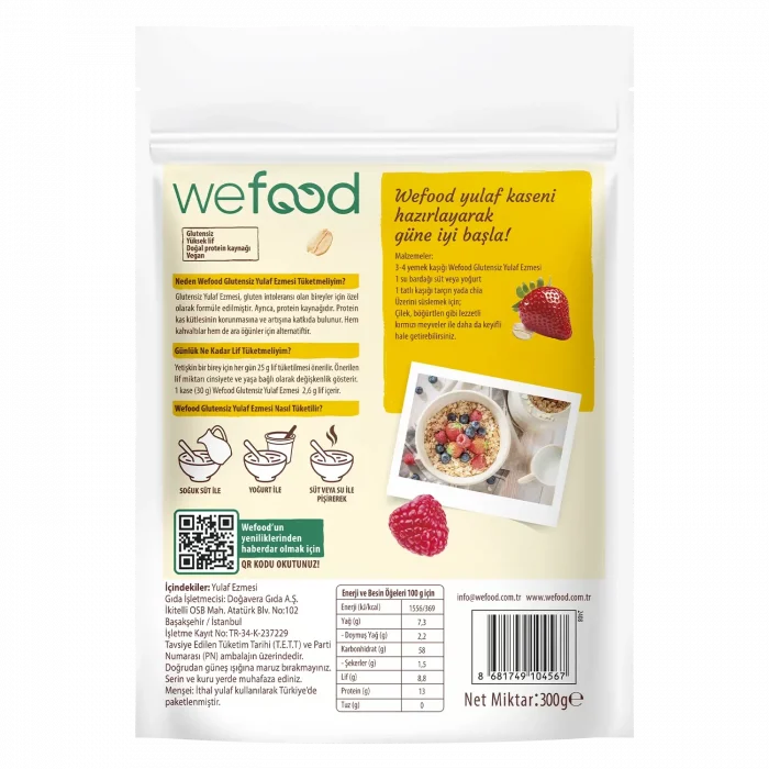 BUĞZ Wefood Glutensiz Yulaf Ezmesi (300 gr)