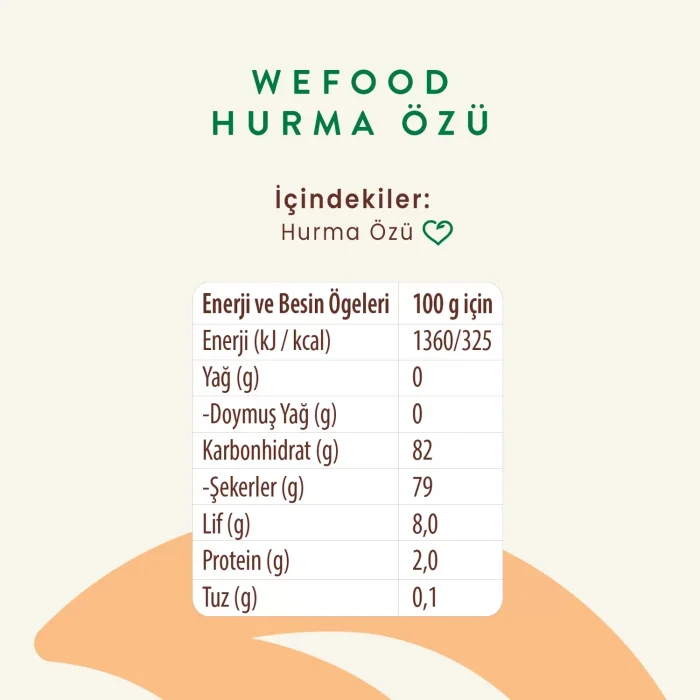 BUĞZ Wefood Hurma Özü Soğuk Sıkım (315 gr)