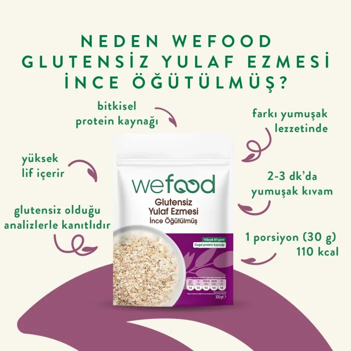 BUĞZ Wefood İnce Öğütülmüş Glutensiz Yulaf Ezmesi (300 gr)