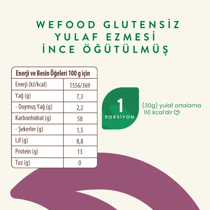 BUĞZ Wefood İnce Öğütülmüş Glutensiz Yulaf Ezmesi (300 gr)