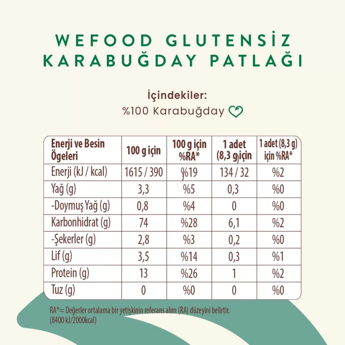 BUĞZ Wefood Karabuğday Patlağı (100 gr)