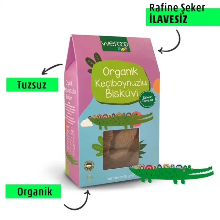 BUĞZ Wefood Kids Organik Keçiboynuzlu Bisküvi (55 gr) 3lü Set