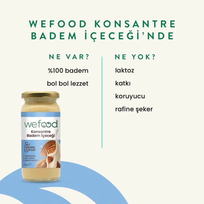 BUĞZ Wefood Konsantre Badem İçeceği (%100 Badem) 240 gr