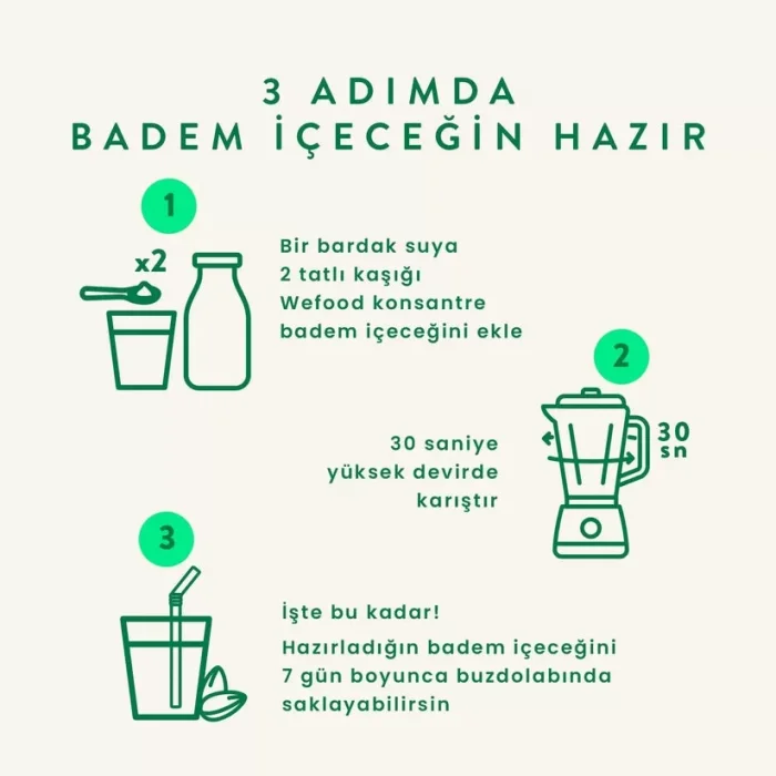 BUĞZ Wefood Konsantre Badem İçeceği (%100 Badem) 240 gr