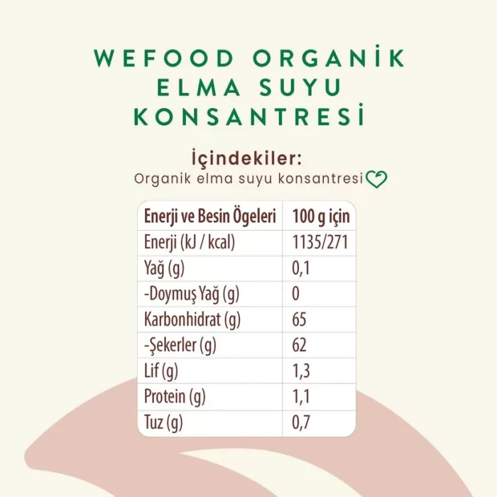 BUĞZ Wefood Organik Elma Suyu Konsantresi 340 Gr