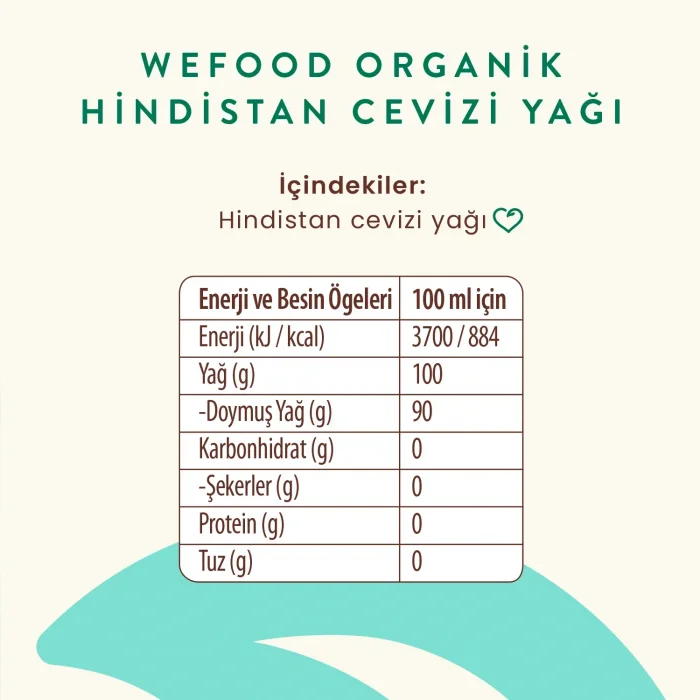 BUĞZ Wefood Organik Hindistan Cevizi Yağı (Soğuk Sıkım) 150 ml 2li Set