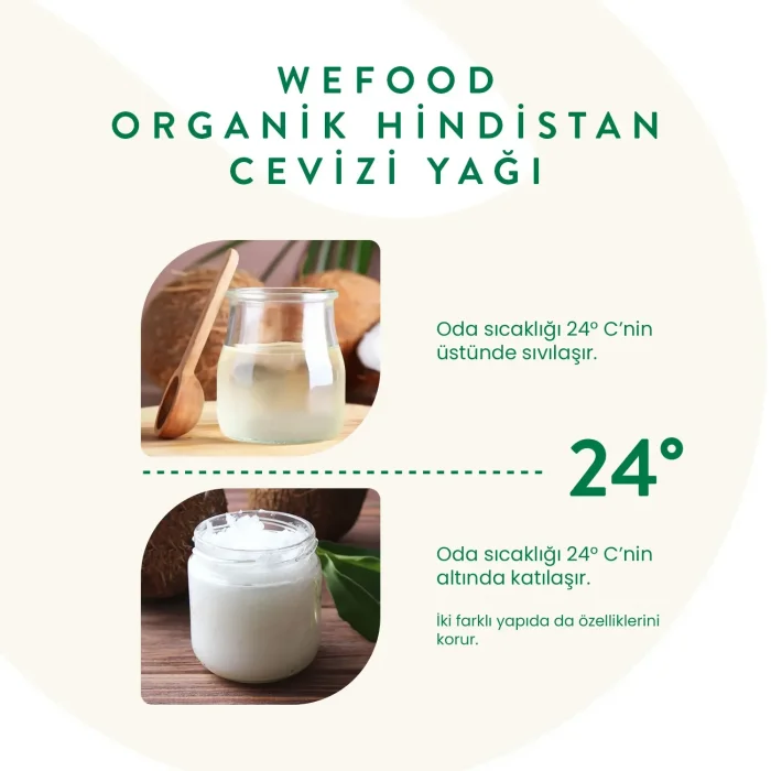 BUĞZ Wefood Organik Hindistan Cevizi Yağı Soğuk Sıkım (300 ml)