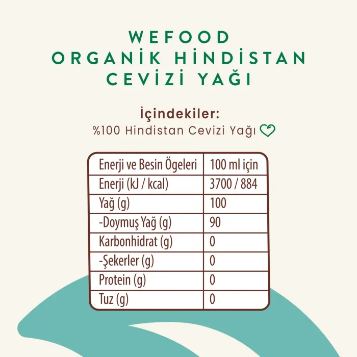 BUĞZ Wefood Organik Hindistan Cevizi Yağı Soğuk Sıkım (300 ml)