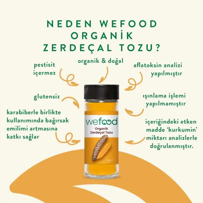 BUĞZ Wefood Organik Zerdeçal Tozu 55 Gr
