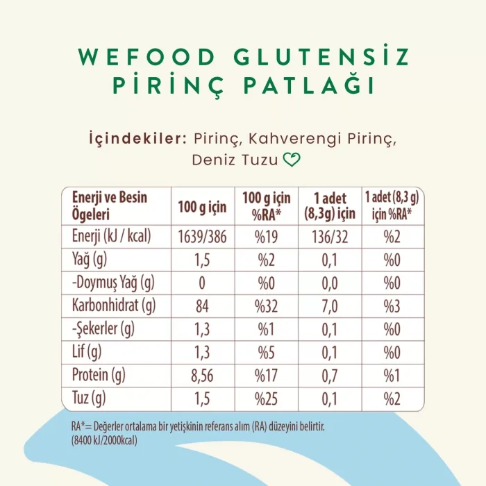 BUĞZ Wefood Pirinç Patlağı (100 gr)