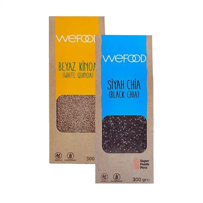 BUĞZ Wefood Siyah Chia (300 gr) ve Beyaz Kinoa (300 gr) 2li Set