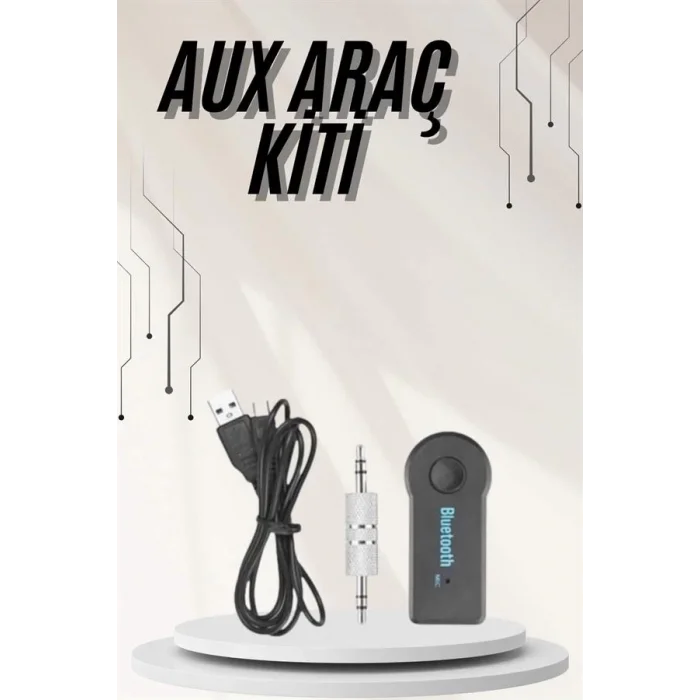 Yeni Nesil Bluetooth Aux Araç Kiti Siyah TV Tablet Telefon Araç Araba
