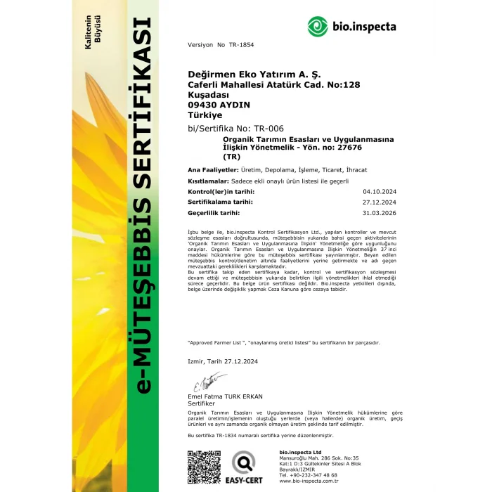 BUĞZ Yerlim Organik SIZMA İncir