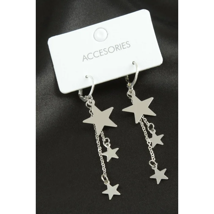 Yıldız Sallantılı Trend Metal Küpe