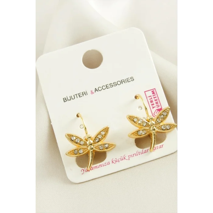 Yusufçuk Taşlı Klipsi Küpe