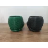 3D Tasarım İkiz dekoratif vazolar 10 cm 2 adet Yeşil ve Siyah