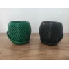 3D Tasarım İkiz dekoratif vazolar 10 cm 2 adet Yeşil ve Siyah