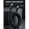 BUĞZ 30W PD Hızlı Şarj Kablosu Type C Lightning LED Göstergeli - BUĞZ