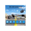 BUĞZ 4k Wifi Çift Kameralı Araç Kamerası Gece Görüşlü G-sensörlü Dash Cam 170 Derece