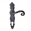 BUĞZ Antika Tarz Dekoratif Pirinç Ferforje Oda Kapı Kolu - 210x43 Mm, Oksit