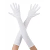 BUĞZ Beyaz Renk Dirseğe Kadar Uzun Kumaş Eldiven 40 Cm