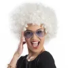 BUĞZ Beyaz Renk Kıvırcık Afro Bonus Peruk