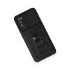 BUĞZ Galaxy A02s Kılıf Pars Lens Yüzüklü Silikon - Siyah