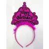 BUĞZ Happy Birthday Yazılı Neon Renk Taç 12 Adet