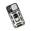 BUĞZ İphone 12 Mini Kılıf Pars Lens Yüzüklü Silikon - Gümüş
