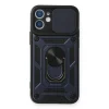 BUĞZ İphone 12 Mini Kılıf Pars Lens Yüzüklü Silikon - Lacivert